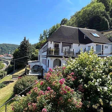 Saechsische-Schweiz-Ferienhaus-Wohnung-2-Mit-Hervorragendem-Panoramablick-Ueber-Das-Elbtal Königstein an der Elbe Kültér fotó