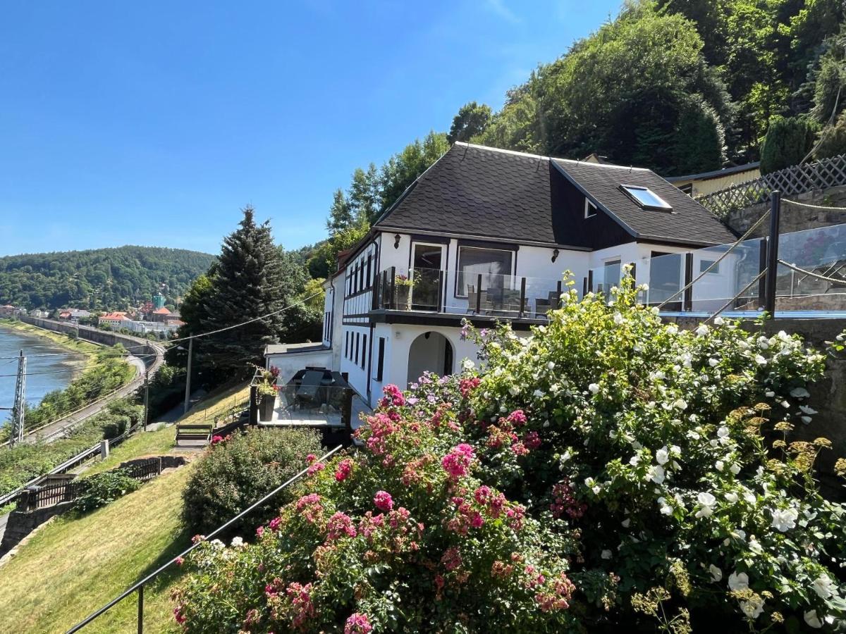 Saechsische-Schweiz-Ferienhaus-Wohnung-2-Mit-Hervorragendem-Panoramablick-Ueber-Das-Elbtal Königstein an der Elbe Kültér fotó
